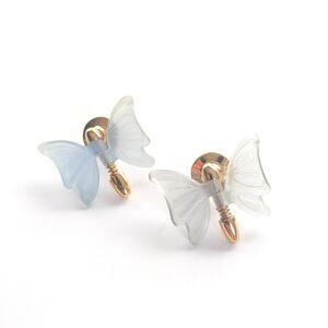 Vintage Avon Articulated Butterfly Blue Frosted Wings Tie Tac Lapel Pins